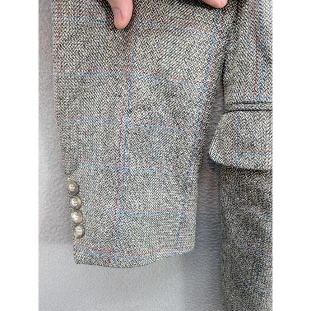 Botany 500 Houndstooth Sport Coat Men's 42R‎ Pure Silk Tweed Preppy Made in USA